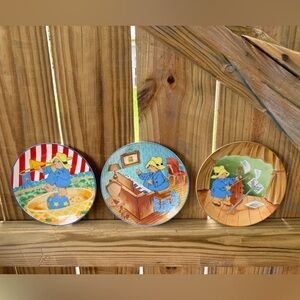 Set of 3 Vintage Paddington Bear Numbered Music Themed Collector Plates 6.5”